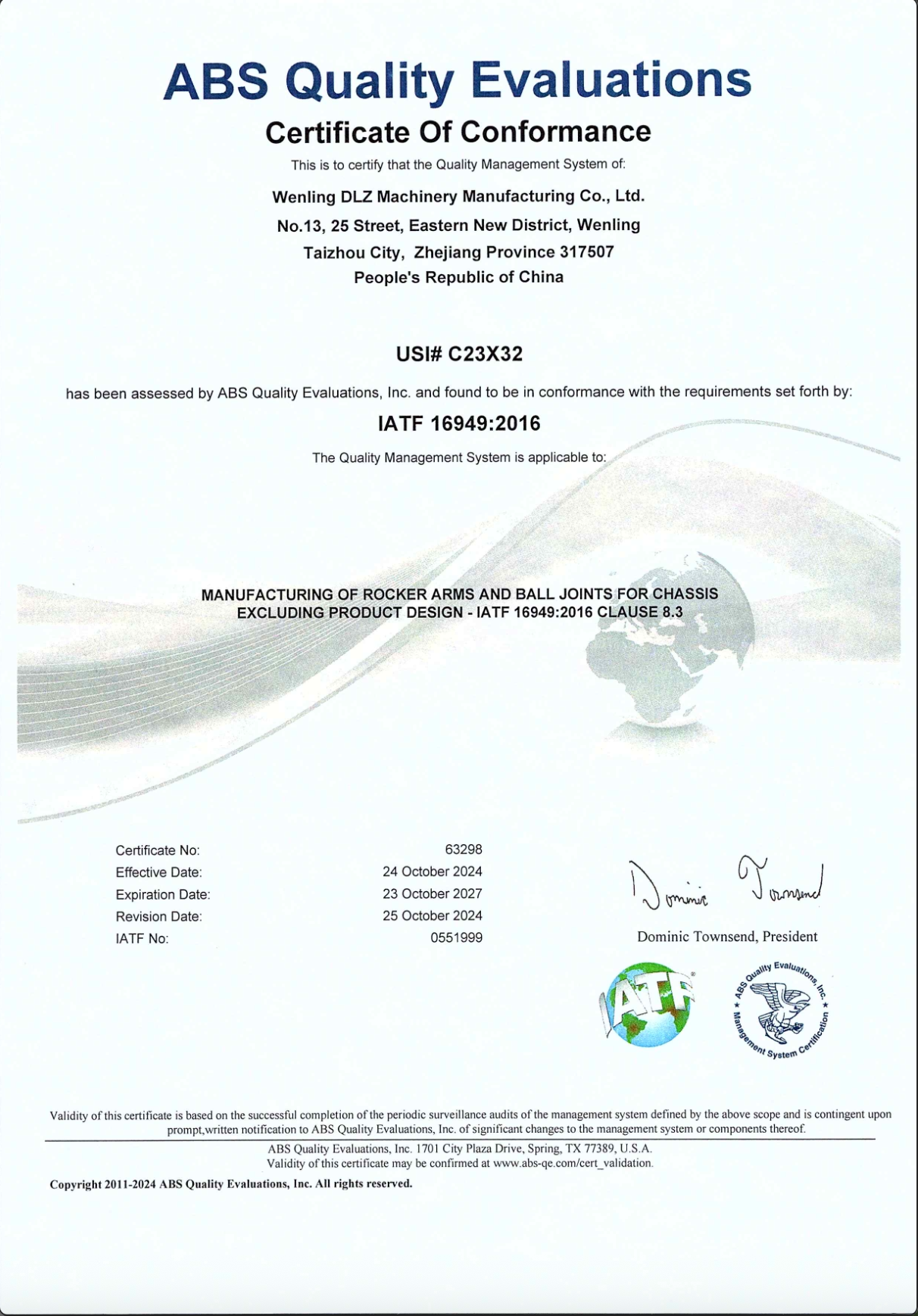 IATF 16949:2016 Certified